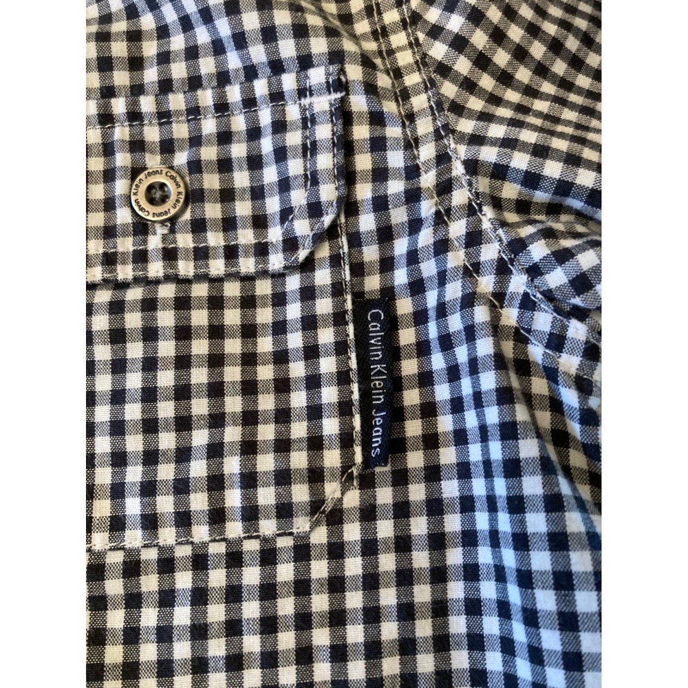 Calvin Klein Jeans Button Down‎ Shirt Gingham Check Long Sleeve 4T - Picture 8 of 9
